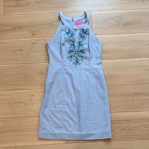 Lilly Pulitzer Blue Embroidered Dress